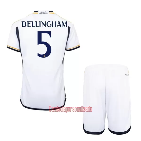 Camisolas Real Madrid Jude Bellingham 5 Criança Equipamento Principal 23/24