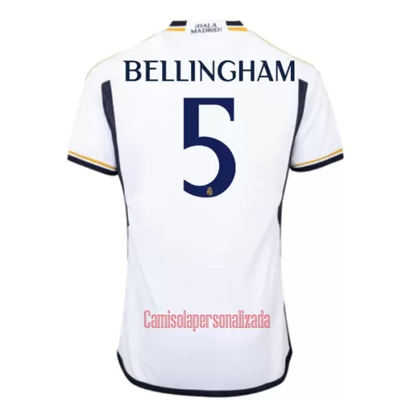 Camisolas Real Madrid Jude Bellingham 5 Criança Equipamento Principal 23/24