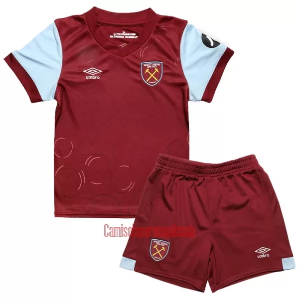 Camisolas West Ham United Criança Equipamento Principal 23/24