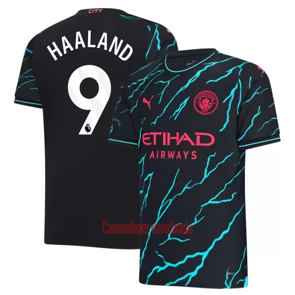 Camisolas Manchester City Erling Haaland 9 Equipamento Terceiro 23/24