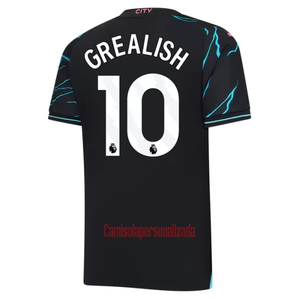 Camisolas Manchester City Jack Grealish 10 Criança Equipamento Terceiro 23/24