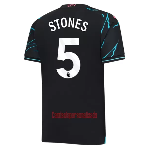 Camisolas Manchester City John Stones 5 Criança Equipamento Terceiro 23/24