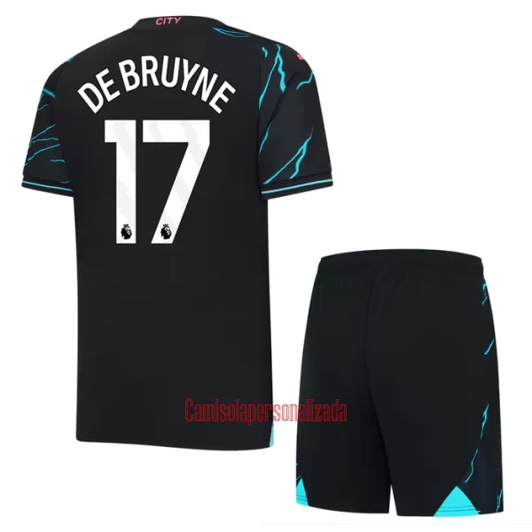 Camisolas Manchester City Kevin De Bruyne 17 Criança Equipamento Terceiro 23/24