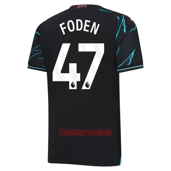 Camisolas Manchester City Phil Foden 47 Criança Equipamento Terceiro 23/24