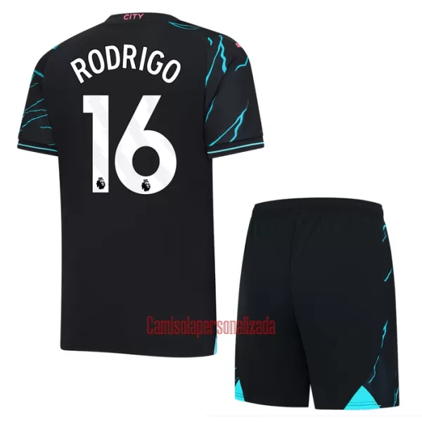 Camisolas Manchester City Rodrigo Hernández 16 Criança Equipamento Terceiro 23/24