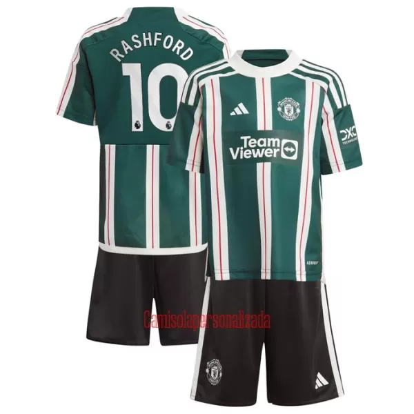 Camisolas Manchester United Marcus Rashford 10 Criança Equipamento Alternativo 23/24