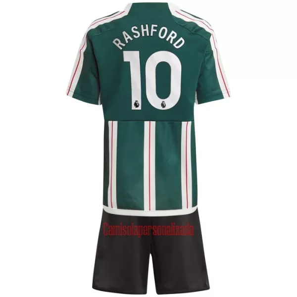 Camisolas Manchester United Marcus Rashford 10 Criança Equipamento Alternativo 23/24