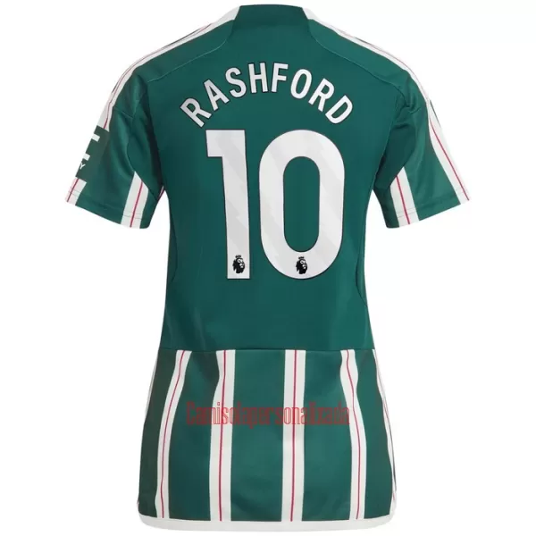 Camisolas Manchester United Marcus Rashford 10 Mulher Equipamento Alternativo 23/24