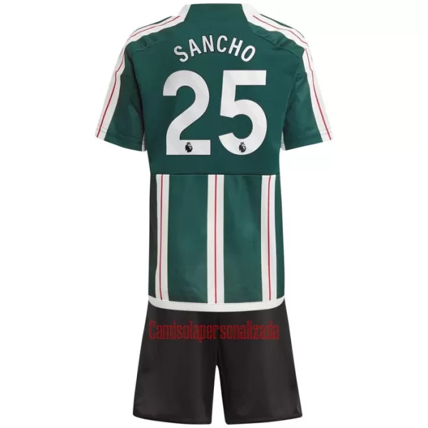 Camisolas Manchester United Sancho 25 Criança Equipamento Alternativo 23/24