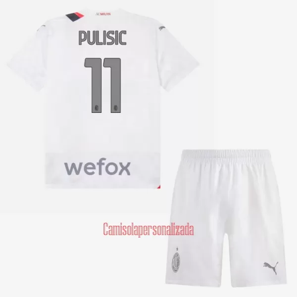 Camisolas AC Milan Christian Pulišić 11 Criança Equipamento Alternativo 23/24