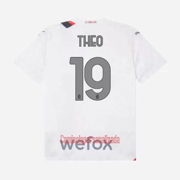 Camisolas AC Milan Theo Hernández 19 Criança Equipamento Alternativo 23/24