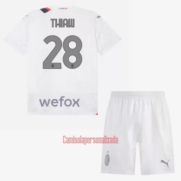 Camisolas AC Milan Thiaw 28 Criança Equipamento Alternativo 23/24