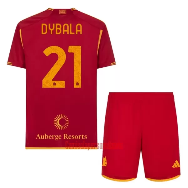 Camisolas AS Roma Paulo Dybala 21 Criança Equipamento Principal 23/24