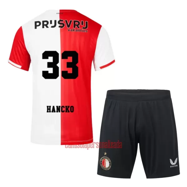 Camisolas Feyenoord Rotterdam Hancko 33 Criança Equipamento Principal 23/24