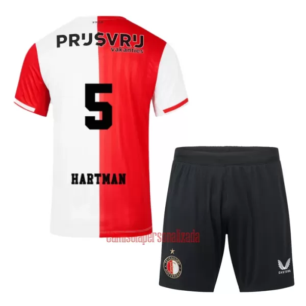 Camisolas Feyenoord Rotterdam Hartman 5 Criança Equipamento Principal 23/24