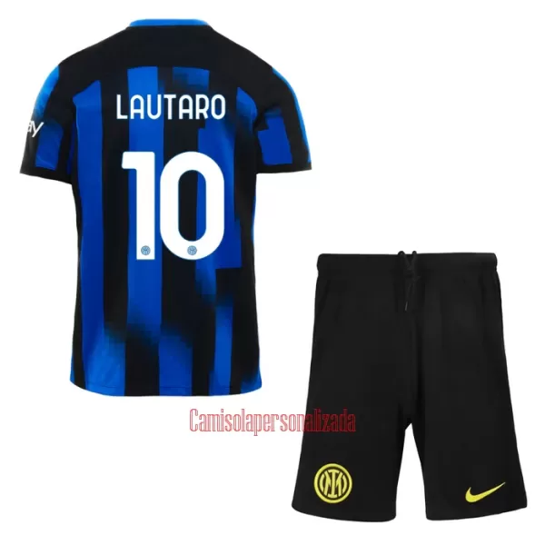 Camisolas Inter Milan Lautaro Martínez 10 Criança Equipamento Principal 23/24