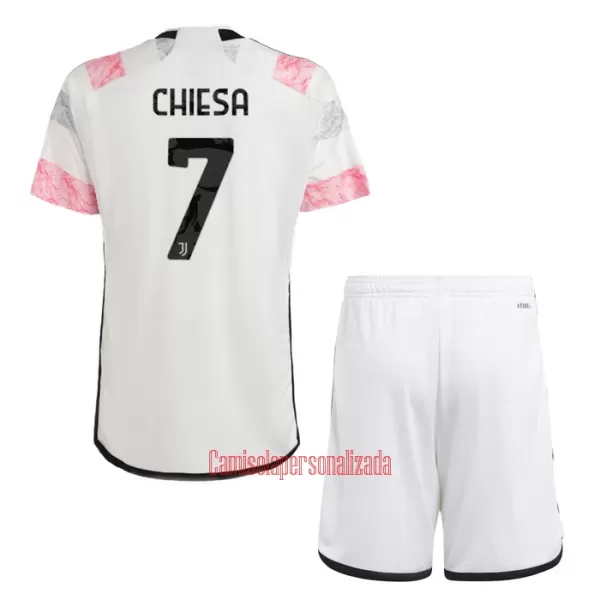 Camisolas Juventus Federico Chiesa 7 Criança Equipamento Alternativo 23/24