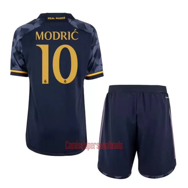 Camisolas Real Madrid Luka Modric 10 Criança Equipamento Alternativo 23/24