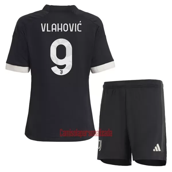 Camisolas Juventus Vlahovic 9 Criança Equipamento Terceiro 23/24