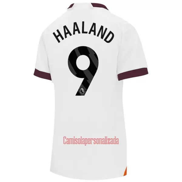 Camisolas Manchester City Erling Haaland 9 Mulher Equipamento Alternativo 23/24