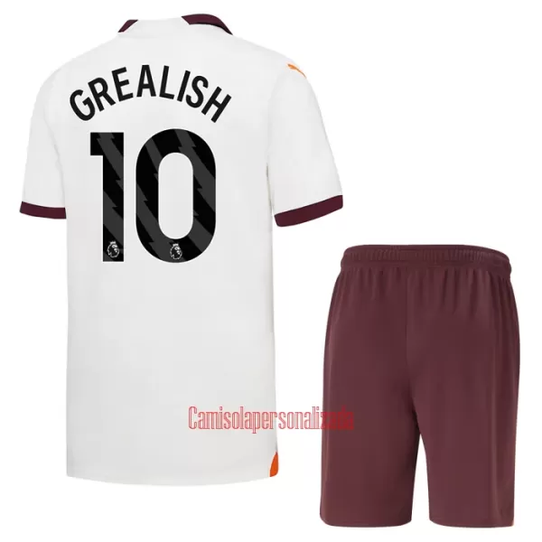 Camisolas Manchester City Jack Grealish 10 Criança Equipamento Alternativo 23/24