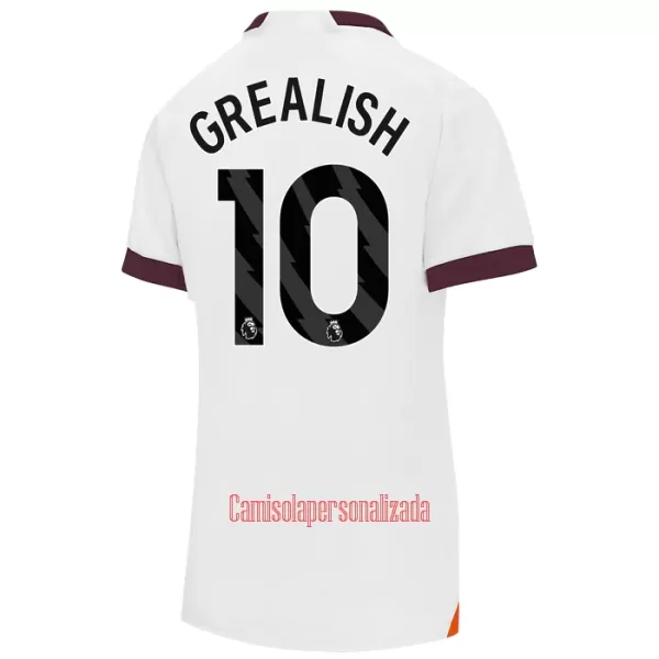 Camisolas Manchester City Jack Grealish 10 Mulher Equipamento Alternativo 23/24