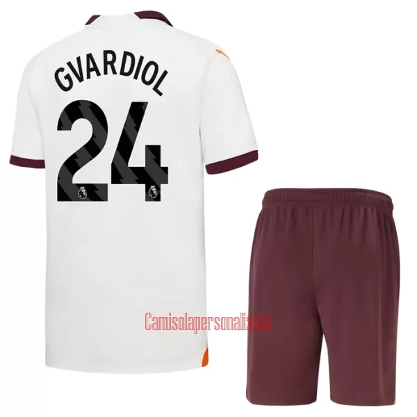 Camisolas Manchester City Josko Gvardiol 24 Criança Equipamento Alternativo 23/24