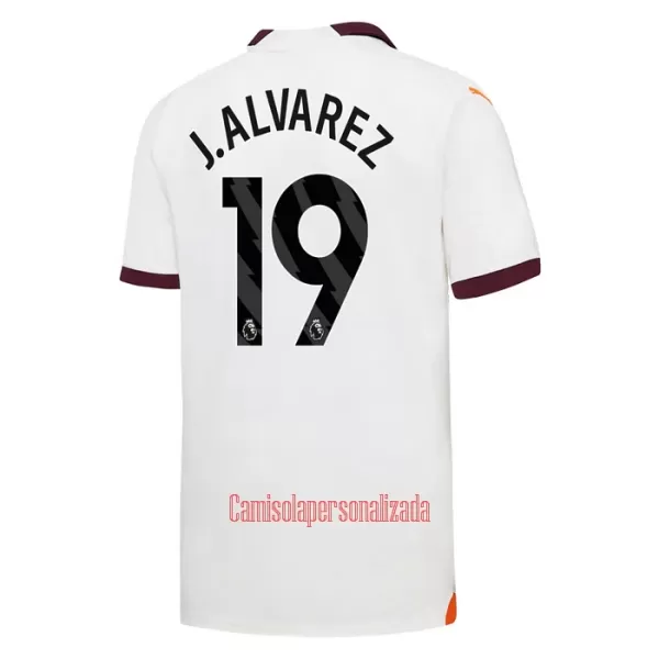 Camisolas Manchester City Julián Álvarez 19 Criança Equipamento Alternativo 23/24