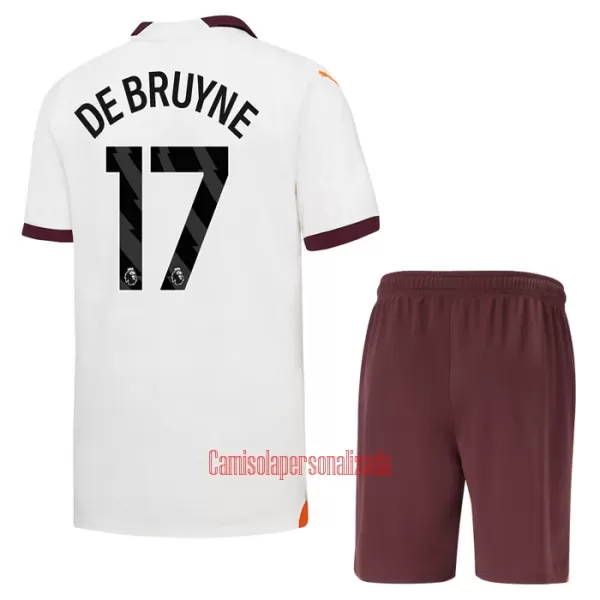 Camisolas Manchester City Kevin De Bruyne 17 Criança Equipamento Alternativo 23/24