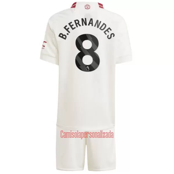 Camisolas Manchester United Bruno Fernandes 8 Criança Equipamento Terceiro 23/24