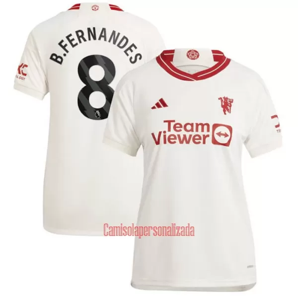 Camisolas Manchester United Bruno Fernandes 8 Mulher Equipamento Terceiro 23/24