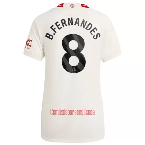 Camisolas Manchester United Bruno Fernandes 8 Mulher Equipamento Terceiro 23/24