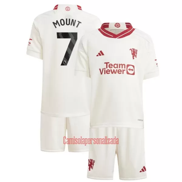 Camisolas Manchester United Mason Mount 7 Criança Equipamento Terceiro 23/24