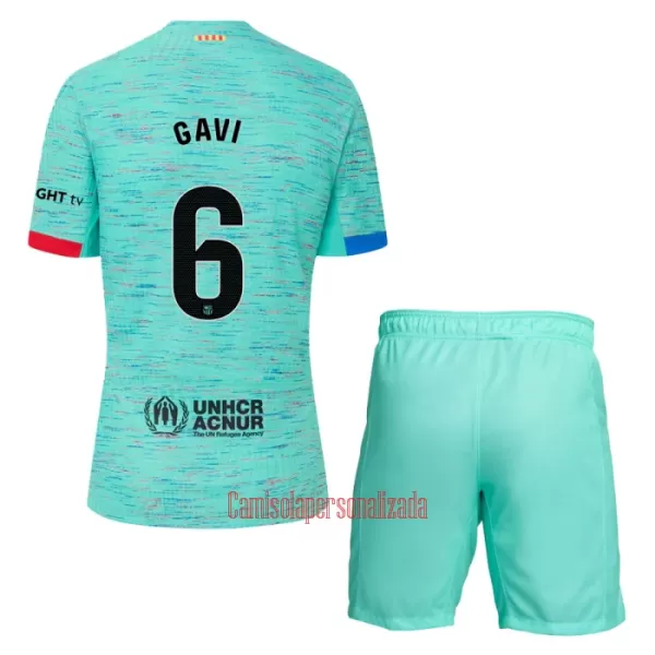 Camisolas FC Barcelona Gavi 6 Criança Equipamento Terceiro 23/24