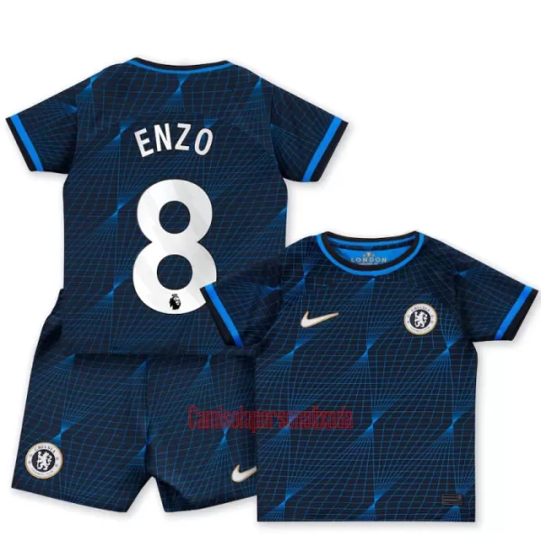 Camisolas Chelsea Enzo Fernández 8 Criança Equipamento Alternativo 23/24