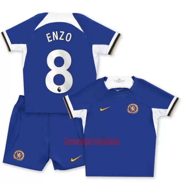 Camisolas Chelsea Enzo Fernández 8 Criança Equipamento Principal 23/24