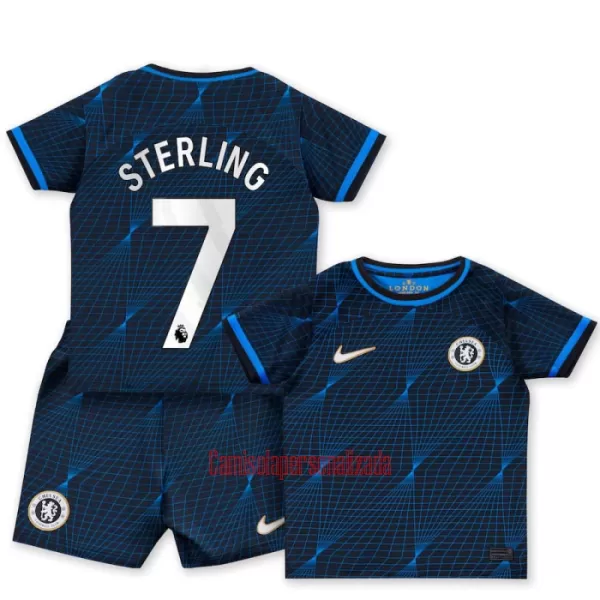 Camisolas Chelsea Raheem Sterling 7 Criança Equipamento Alternativo 23/24