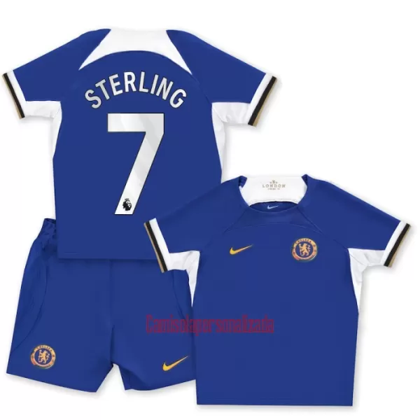 Camisolas Chelsea Raheem Sterling 7 Criança Equipamento Principal 23/24