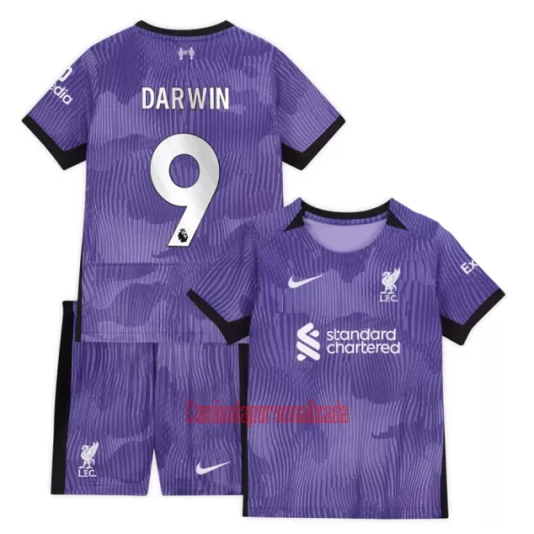 Camisolas Liverpool Darwin Núñez 9 Criança Equipamento Terceiro 23/24