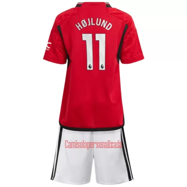 Camisolas Manchester United Rasmus Højlund 11 Criança Equipamento Principal 23/24