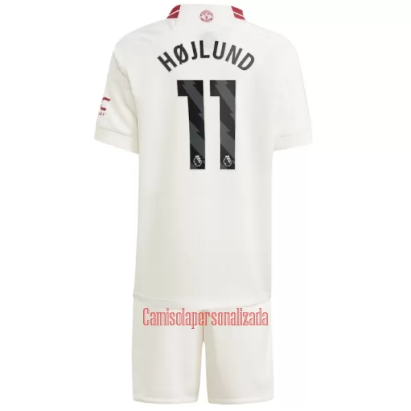 Camisolas Manchester United Rasmus Højlund 11 Criança Equipamento Terceiro 23/24