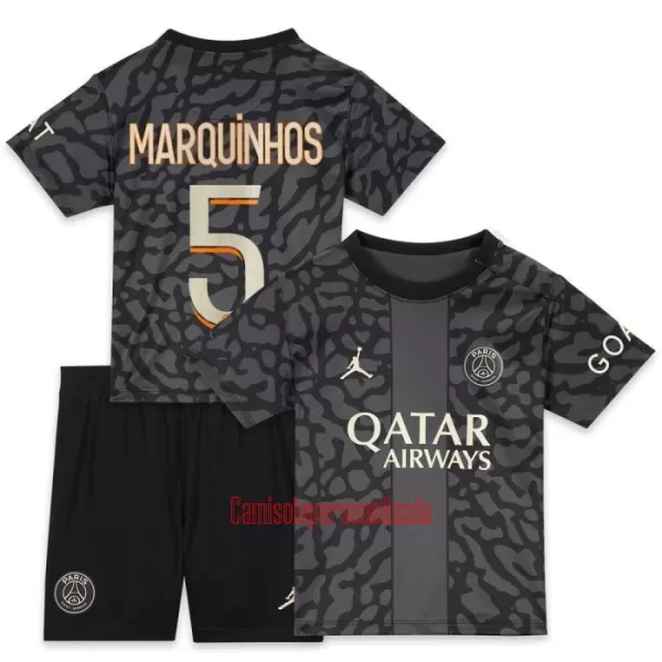 Camisolas Paris Saint-Germain Marquinhos 5 Criança Equipamento Terceiro 23/24