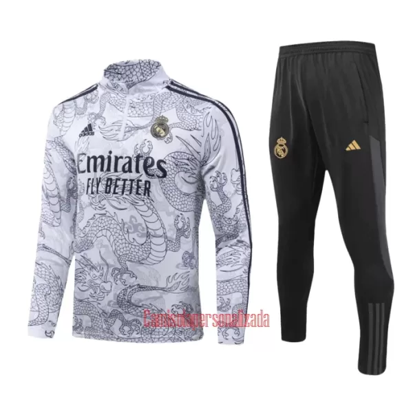 Real Madrid Conjunto de Moletom de Treino 23/24 Dragon Cinza