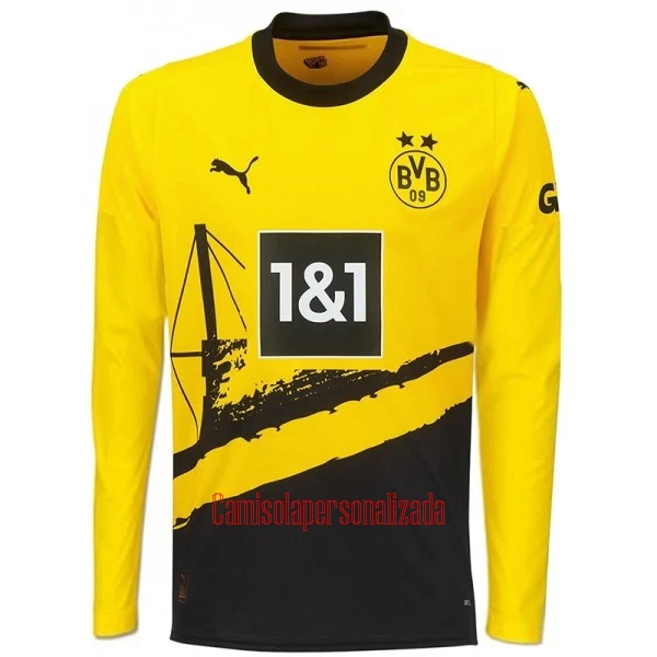 Camisolas Borussia Dortmund Equipamento Principal 23/24 Manga Comprida