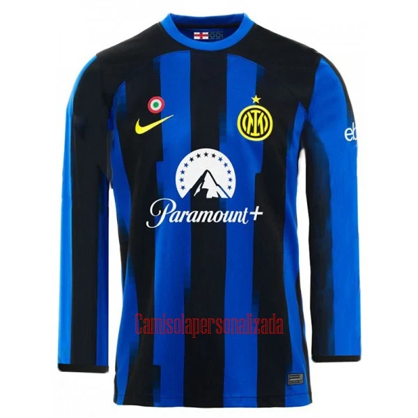 Camisolas Inter Milan Equipamento Principal 23/24 Manga Comprida