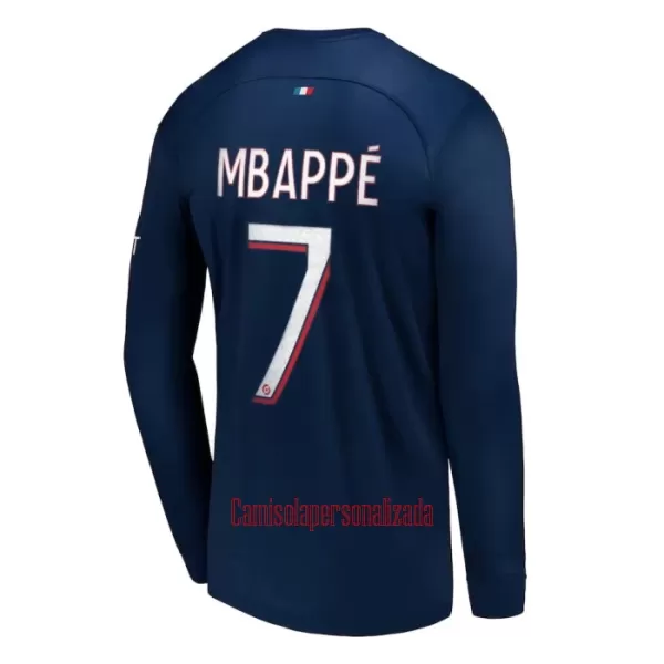 Camisolas Paris Saint-Germain Kylian Mbappé 7 Equipamento Principal 23/24 Manga Comprida