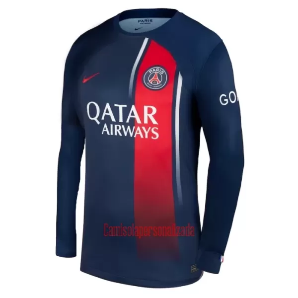 Camisolas Paris Saint-Germain Kylian Mbappé 7 Equipamento Principal 23/24 Manga Comprida