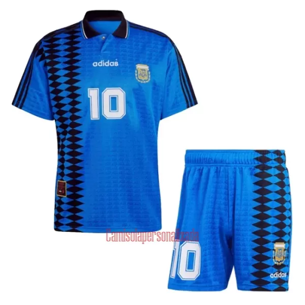 Camisolas Argentina 10 Criança Equipamento Alternativo Retro 1994