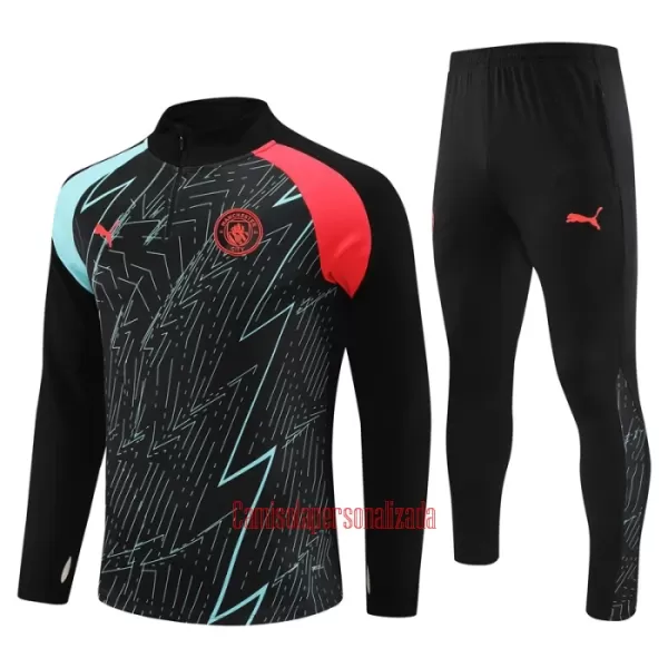 Manchester City Conjunto de Moletom de Treino 23/24 Preto