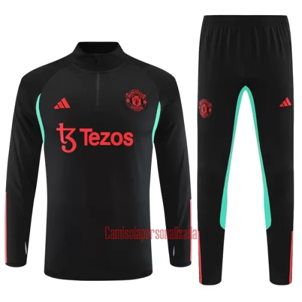 Manchester United Conjunto de Moletom de Treino Criança 23/24 Preto